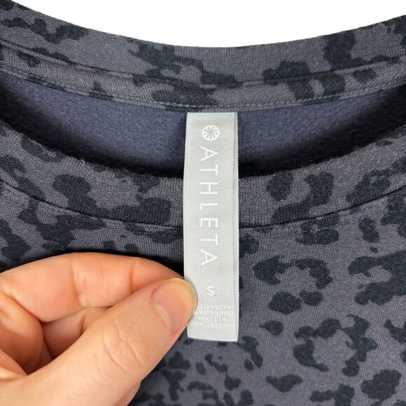 Athleta Pure Luxe Leopard Sweatshirt Top Spring Night Women's Small #502398 - Picture 6 of 8